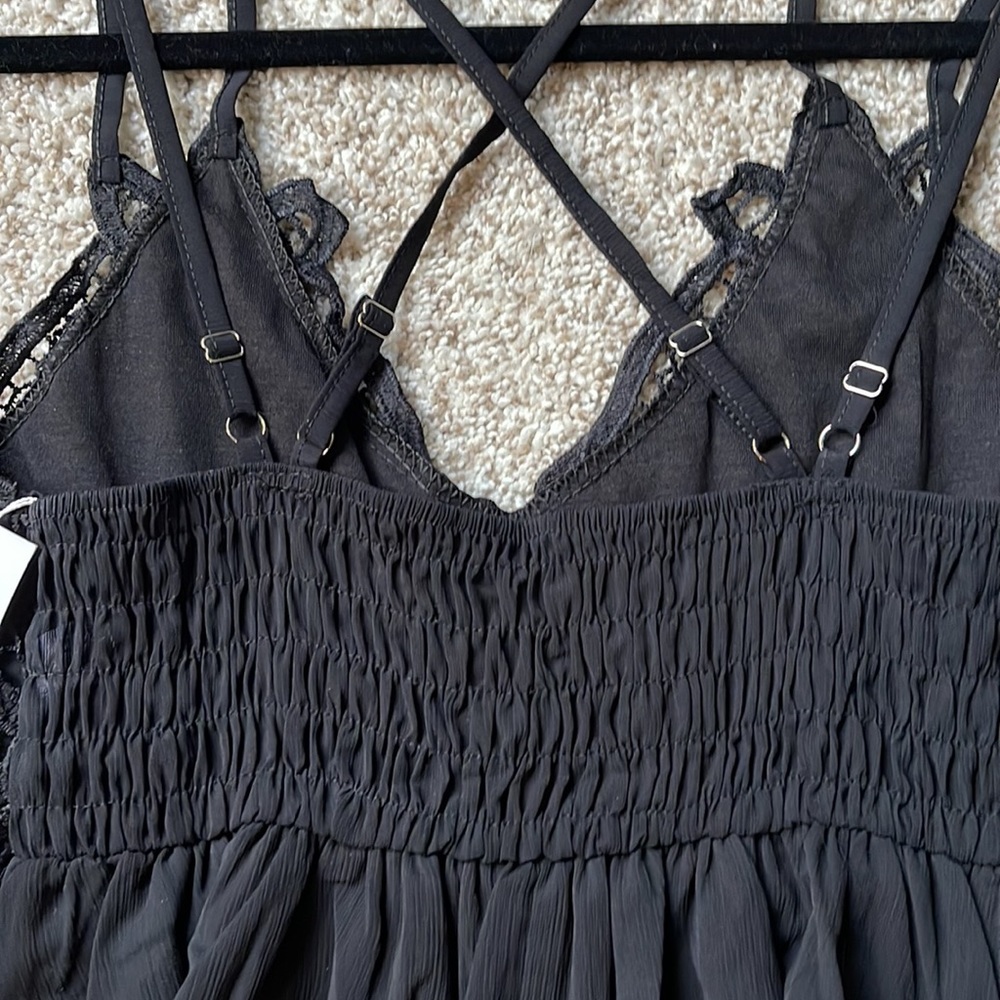 Black Top with lace detail. Adjustable straps. Size Small - Picture 6 of 6